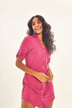 Indlæs billede i galleriet, Image 04: Uv Line Chemise Shirtdress Copenhagen Fem Fucsia Upf50+