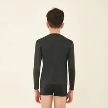 Indlæs billede i galleriet, Model Back: Uv Line T-Shirt Longsleeve Uvpro Kids Black Upf50+