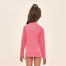 Indlæs billede i galleriet, Model Back: Uv Line T-Shirt Acqua Qr Code Chiclete Fluor Upf50+
