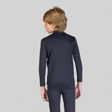 Indlæs billede i galleriet, Model Back: Uv Line T-Shirt Rash Guard Kids High-Neck Black Upf50+
