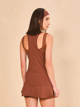 Indlæs billede i galleriet, Model Back: Uv Line Fitness Haut Regata Sport Color Fem Marrom Upf50+