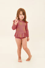 Indlæs billede i galleriet, Model Front: Uv Line Maillot De Bain Bébé Baby Shine Malva Up50+