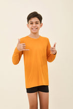 Indlæs billede i galleriet, Gallery: Uv Line T-Shirt Longsleeve Uvpro Kids Orange Upf50+

