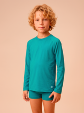 Indlæs billede i galleriet, Gallery: Uv Line T-Shirt Longsleeve Uvpro Kids Green Sea Upf50+
