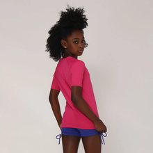 Indlæs billede i galleriet, Model Back: Uv Line T-Shirt Camiseta Kids Uvpro Mc Pink Upf50+
