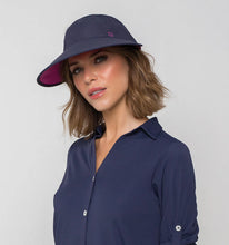 Indlæs billede i galleriet, Model Front: Uv Line Casquette Visor Capri Colors Nac Fem Navy Blue Rose Upf50+
