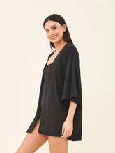 Indlæs billede i galleriet, Image 03: Uv Line Robe De Plage Kimono Color Black Upf50+

