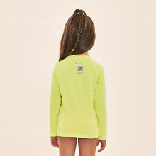 Indlæs billede i galleriet, Model Back: Uv Line T-Shirt Acqua Qr Code Amarelo Fluor Upf50+
