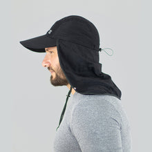 Indlæs billede i galleriet, Model Back: Uv Line Chapeau Legionnaire Neck Cap Africa 2021 Masc Black Upf50+
