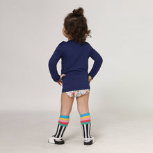 Indlæs billede i galleriet, Model Back: Uv Line T-Shirt Longsleeve Baby Navy Blue Upf50+
