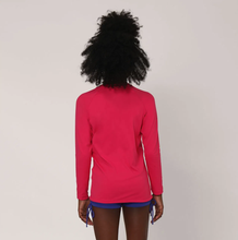 Indlæs billede i galleriet, Model Back: Uv Line T-Shirt Longsleeve Uvpro Kids Pink Upf50+

