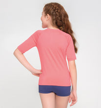 Indlæs billede i galleriet, Model Back: Uv Line T-Shirt T-Shirt Uvpro Kids Coral Upf50+
