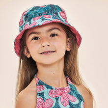 Indlæs billede i galleriet, Model Front: Uv Line Bob Napoli Kids Hibiscus Upf50+
