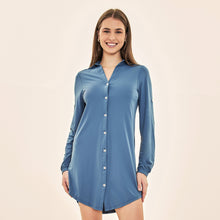 Indlæs billede i galleriet, Model Front: Uv Line Chemise Shirtdress Copenhagen Fem Steel Upf50+
