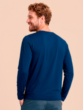 Indlæs billede i galleriet, Model Back: Uv Line T-Shirt Longsleeve Uvpro Masc Cobalt Upf50+
