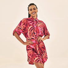 Indlæs billede i galleriet, Model Front: Uv Line Chemise Shirtdress Copacabana Upf50+
