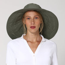 Indlæs billede i galleriet, Model Front: Uv Line Chapeau Souple/Capeline Hat Beverly Hills I18 Fem Green Militar Upf50+
