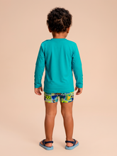 Indlæs billede i galleriet, Model Back: Uv Line T-Shirt Longsleeve Baby Green Sea Upf50+
