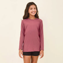 Indlæs billede i galleriet, Model Front: Uv Line T-Shirt Longsleeve Uvpro Kids Malva Upf50+
