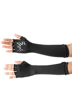 Indlæs billede i galleriet, Model Front: Uv Line Gants Long Gloves Uni Black Upf50+
