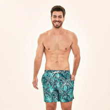 Indlæs billede i galleriet, Model Front: Uv Line Short De Bain Short Acqua Coqueiros Turquesa Upf50+
