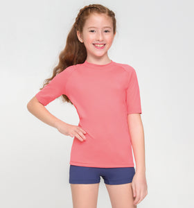 Børne FPU50+ Uvpro kortærmet T-shirt Coral Uv