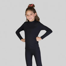Indlæs billede i galleriet, Rash Guard Kids High-Neck Black UPF50+
