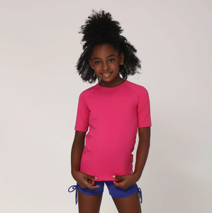 Model Front: Uv Line T-Shirt Camiseta Kids Uvpro Mc Pink Upf50+