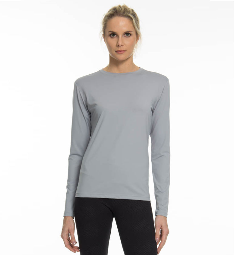 Model Front: Uv Line T-Shirt Camiseta Uvpro Ml Cinza Upf50+
