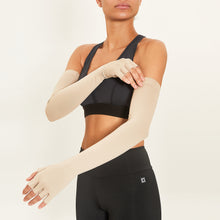 Indlæs billede i galleriet, Image 04: Uv Line Gants Extra Long Glove Chocolate Upf50+
