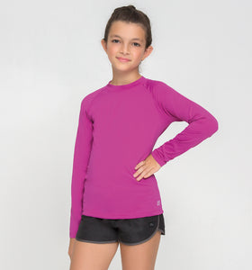 Image 02: Uv Line T-Shirt Kids Fpu50+ Uvpro Long Sleeve T-Shirt Pink Uv