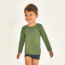 Indlæs billede i galleriet, Model Front: Uv Line T-Shirt Longsleeve Baby Verde Militar Upf50+
