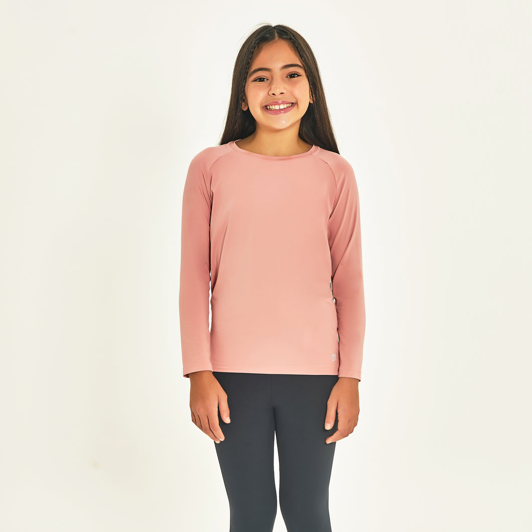 Model Front: Uv Line T-Shirt Longsleeve Uprpo Inf Rose Upf50+