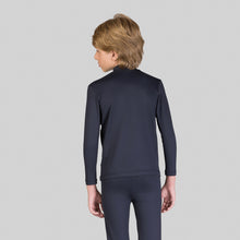 Indlæs billede i galleriet, Model Back: Uv Line T-Shirt Rash Guard Kids High-Neck Black Upf50+
