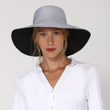Indlæs billede i galleriet, Model Front: Uv Line Chapeau Souple/Capeline San Diego Cinza Preto Upf50+
