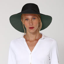 Indlæs billede i galleriet, Model Front: Uv Line Chapeau Souple/Capeline San Diego Preto Verde Upf50+
