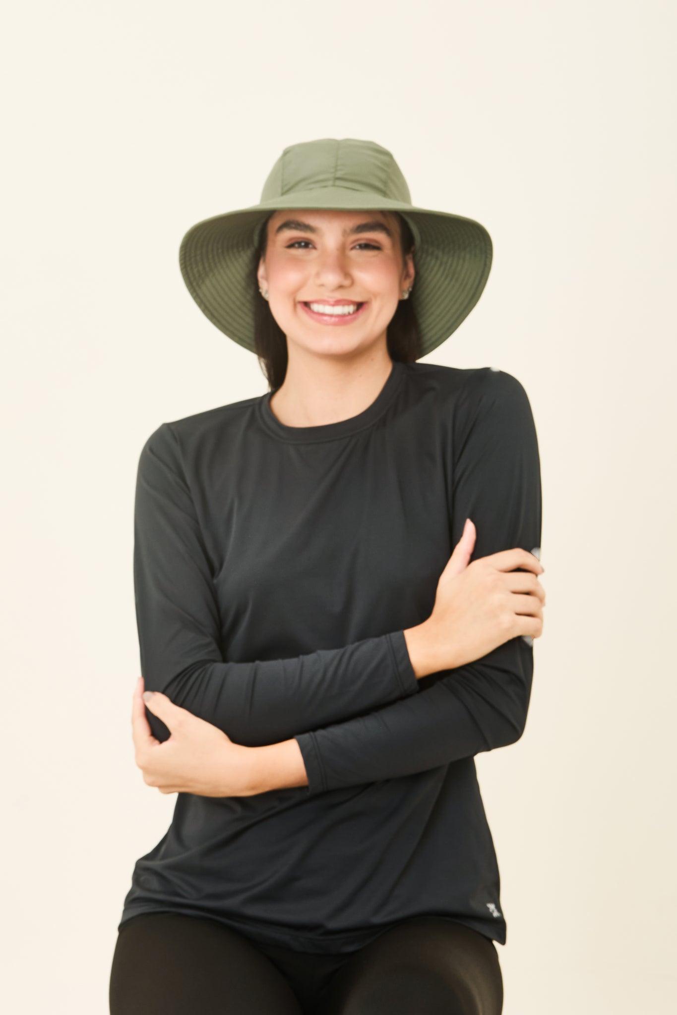 Model Front: Uv Line Chapeau Souple/Capeline San Remo Militar Preto Upf50+