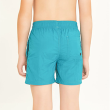 Indlæs billede i galleriet, Model Back: Uv Line Maillot De Bain Garçon Short Aqua Lucca Petroleo Upf50+
