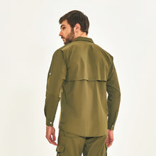 Indlæs billede i galleriet, Model Back: Uv Line Fitness Haut Tenerife Verde Militar Upf50+
