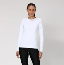 Indlæs billede i galleriet, Model Front: Uv Line T-Shirt Women Fpu50+ Uvpro Long Sleeve T-Shirt White Uv
